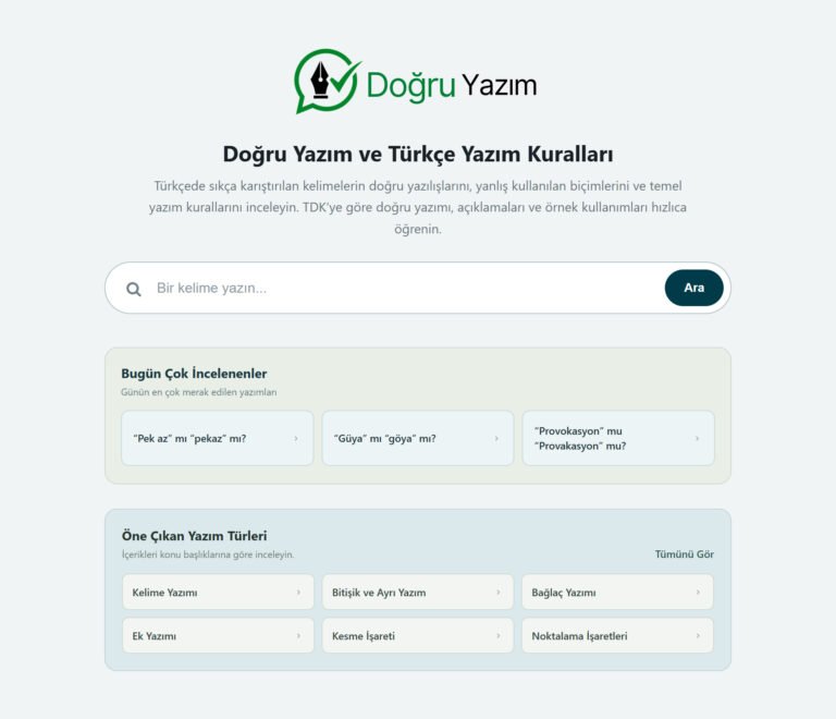 Doğru Yazım